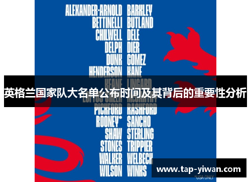 英格兰国家队大名单公布时间及其背后的重要性分析
